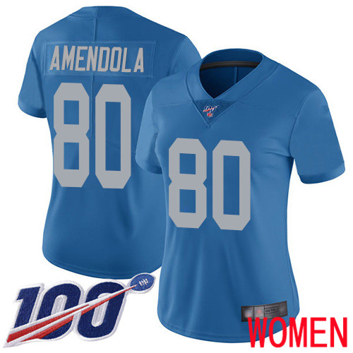 Detroit Lions Limited Blue Women Danny Amendola Alternate Jersey NFL Football #80 100th Season Vapor Untouchable
